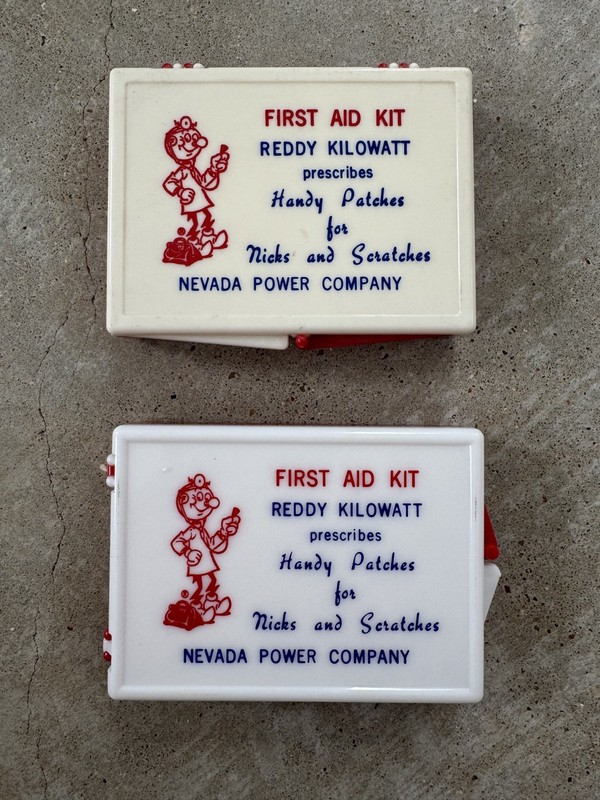 VTG Nevada Power Company Reddy Kilowatt First Aid Kit Handy Patches Advertising