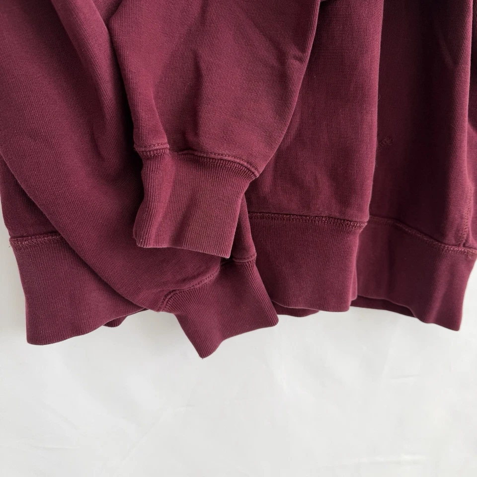 Ralph Lauren Polo 1967 Fleece Hoodie Burgundy w/Navy Felt Lettering Women size L - Image 3 of 4