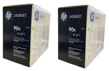 2 NEW Genuine HP CE390X Toners 90X Black Box -- OPEN BOX OPEN BAG