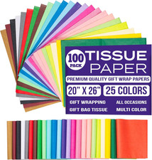 Tissue Paper for Gift Bags - Tissue Paper Bulk  25 Colors 100 Sheets Colored 20