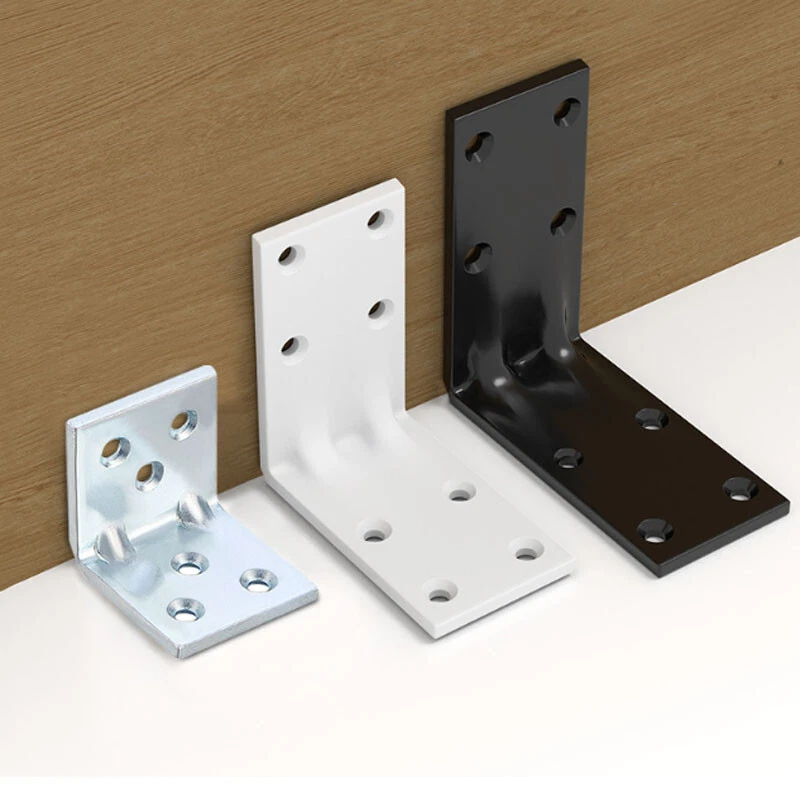 30x30mm~80x80mmCorner Brace Joint  L Shape Angle Bracket Thickened White/Black - Image 2 of 4
