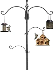 83 Inch Bird Feeder Pole Shepherd Hooks for Bird Feeders,Bird Feeding Station Ki