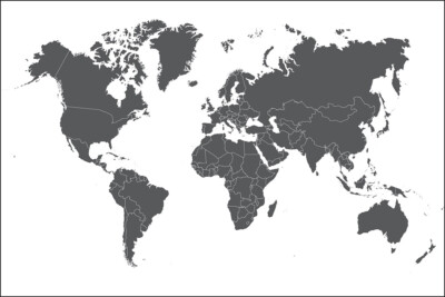 VLIES FOTOTAPETE Selbstklebende TAPETEN XXL Schwarz Weiße Mappe Weltkarte 270