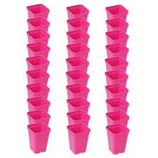 SUNPACK 2.5" Square Seedling Pot for Indoor Gardening, Magenta (Pack of 30)