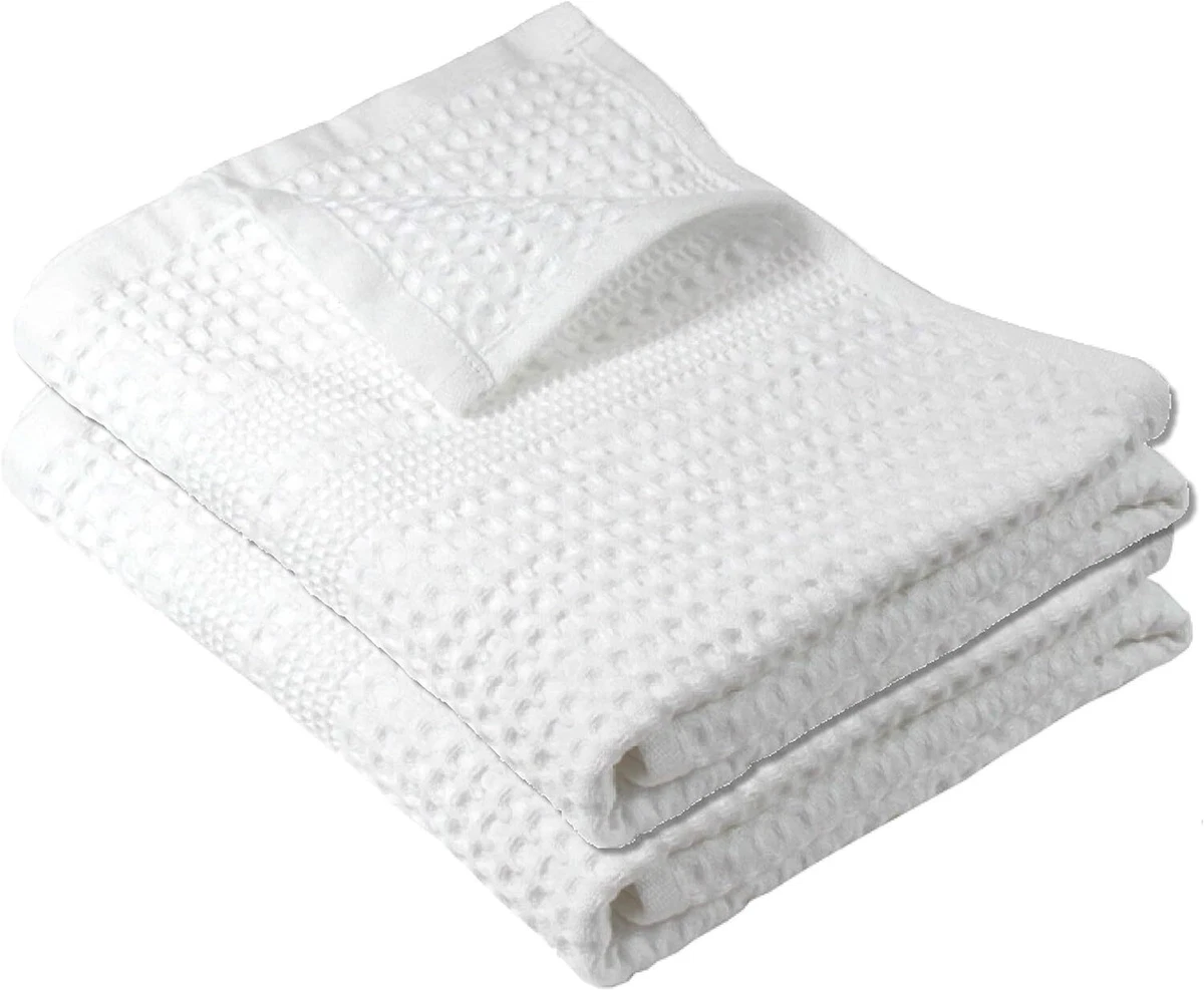 GILDEN TREE Waffle Weave Hand Towels for Bathroom Quick 20 x 40-Inch, White