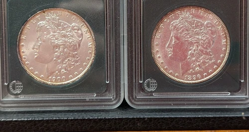 Lot of 2 Gem BU Morgan Silver Dollar $1 1896P +1900P High MS 241120
