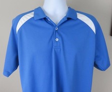 Reebok Men's Blue-White Play Dry Short Sleeve Golf Shirt Size Large