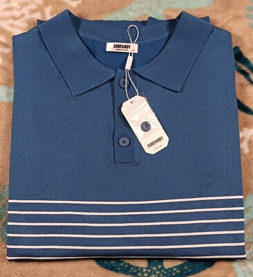 Coofandy Sz.XXL Blue Short Sleeve