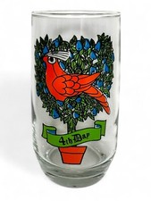   12 Days of Christmas Glass 4th Day   8 oz Indiana Glass  