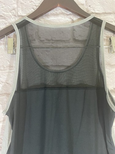 The North Face Flashdry Tank Top Womens Small Gray Stripe Black Back 9315 - Picture 4 of 8