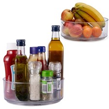 2 x Lazy Susan Rotating Turntable Multi Use Food Storage Pantry Organiser Holder