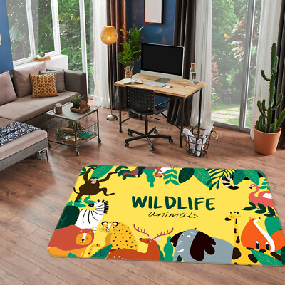 3D Monkey Zebra ZHUA677 Game Non Slip Rug Mat Photo Carpet Zoe