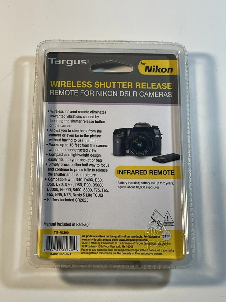 Targus Wireless Shutter Release Infrared Remote For Canon DSLR Cameras - NEW - Image 3 of 3