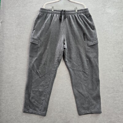 AND1 Men Activewear Pants 2XL Gray Cargo Logo Sweatpants