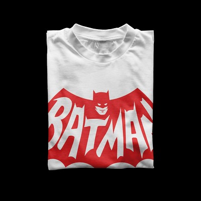 Batman Vintage Logo T Shirt White Crew Neck T-Shirt DC DCEU DCU Elseworlds