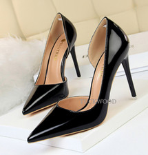 Women's High Heels Pointed Toe Satin Court Dress Shoes Party Cocktail