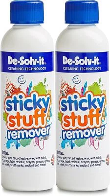 DE-SOLV-IT 2 x De Solv It Powerful Sticky Stuff Remover Sticker Label Gum Liquid 250ml