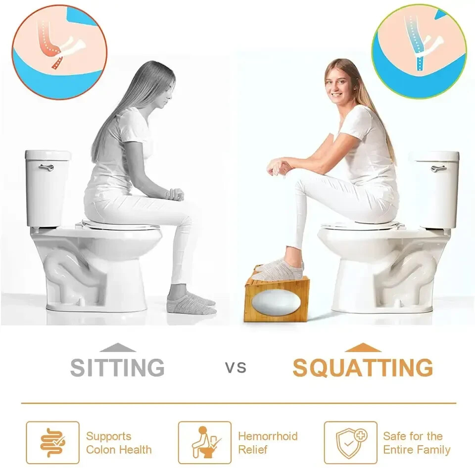 Potty Squatty Toilet Squat Stool NonSlip Bathroom Step Stool Squat Aid