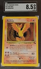 SGC GRADE 8.5 1999 POKEMON FOSSIL #12 MOLTRES HOLOGRAPHIC�