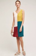 HD In Paris Jules Colorblock Shift Dress Size 4 Teal Burgundy Anthropologie