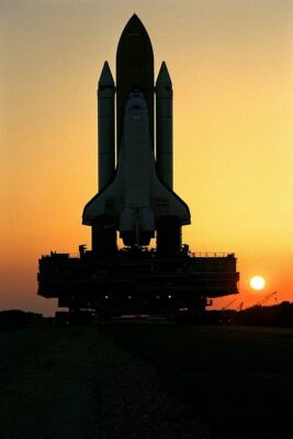 METALLSCHILD Start Space Shuttle 30 x 20 cm
