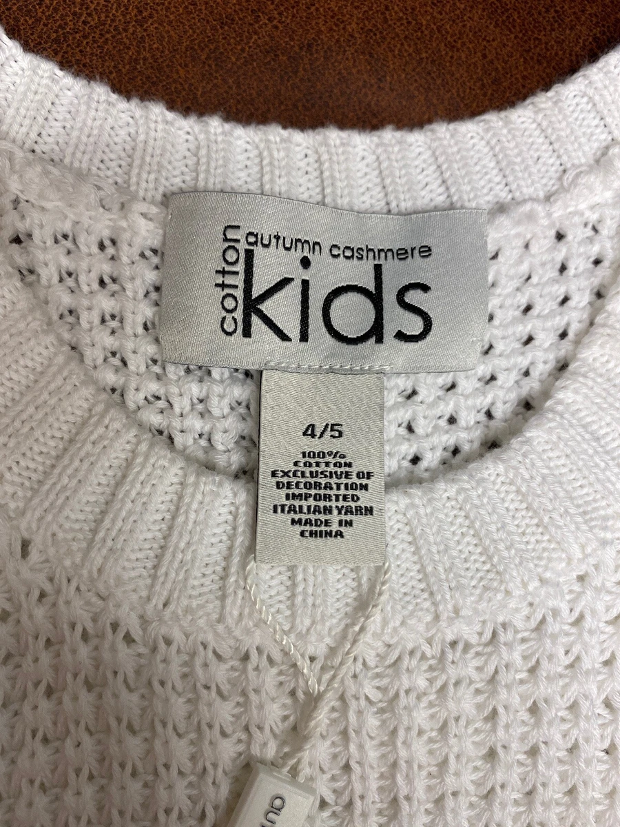 NWT Autumn Cashmere Cotton Kids Sleeveless Knit Top Tabard Lacing