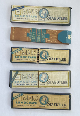 VTG Staedtler Mars Drawing Leads #1904 & Eagle Leads 6H 3H H READ