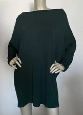 Bryn Walker Dimitri French Terry Knit Draped Neck Dolman Oversized Tunic Large L