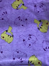 Pokemon Pikachu 100 Cotton Fabric New Design BTHY 18 x44 Purple
