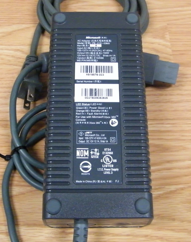 Genuine Microsoft (PB-2151-03MX) XBox 360 AC Power Adpater 150W 12V **READ** - Image 2 of 4