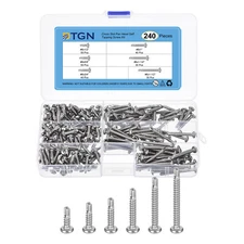 Stainless Steel 410 Pan Head Phillips Self Drilling Screws Assortment Kit