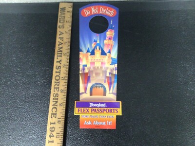 Vtg DISNEYLAND Disney Magic Castle Design Hotel Door DO NOT DISTURB Sign Hanger