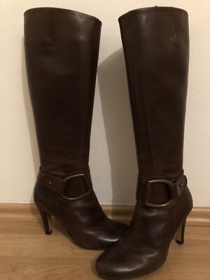 Buffalo Stiefel | High Heels | Elegant | Echt Leder | Gr. 37 | Farbe: Dunkelbrau