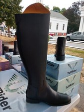 Ladies TuffRider Baroque Dress Boots 7 SLIM Black Leather Zip Back Brand New