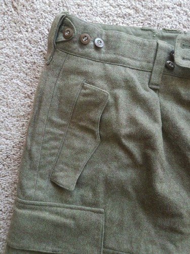 Bawi German Vintage 1960s Military Heavy Duty Cargo Pants Heavy Wool - Picture 3 of 12