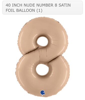 NEU Grabo Satin Nude 40'' Folien Zahlenballon Zahl 8 (ACHT) 40 Zoll