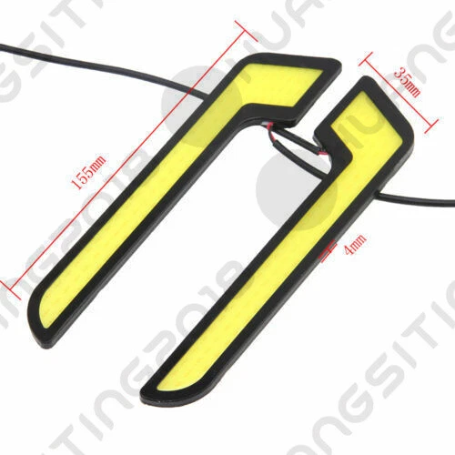 2pcs L-Type Car COB 20W LED Daytime Running Light DRL Fog Driving Lamp 6000K 12V — 第 2/3 张图片