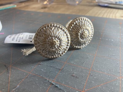 gold white sunflower drawer knobs metal heavy hobby lobby | eBay