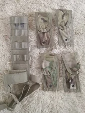 Multicam MOLLE II Pistolman Set Leg Extender & 4 9mm Magazine Mag Pouches