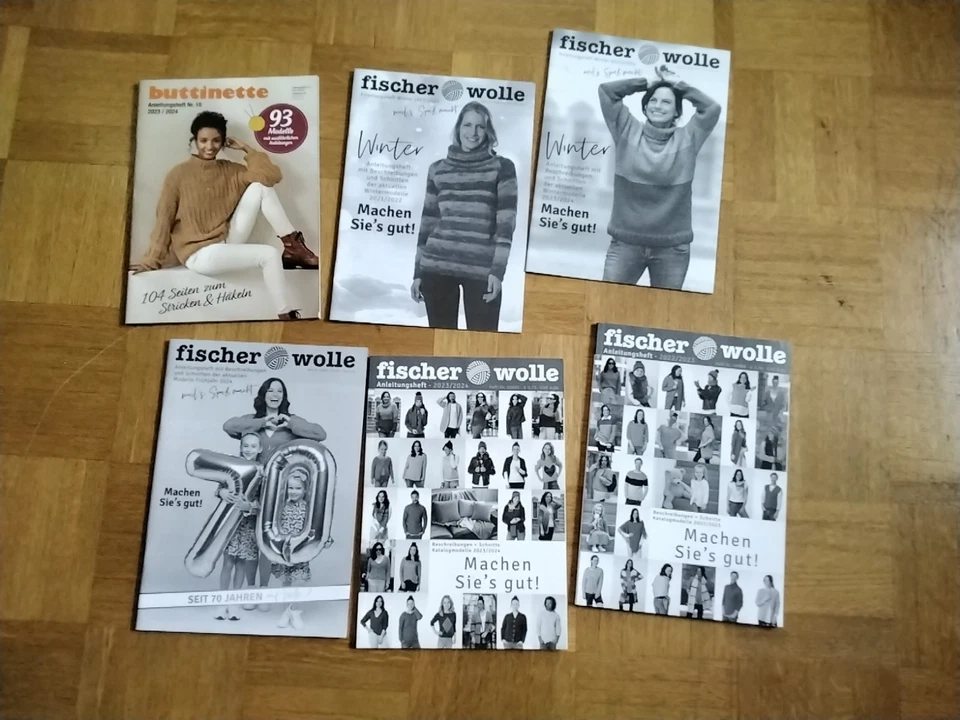 Anleitungshefte Buttinette und Fischer Wolle 6 Stück