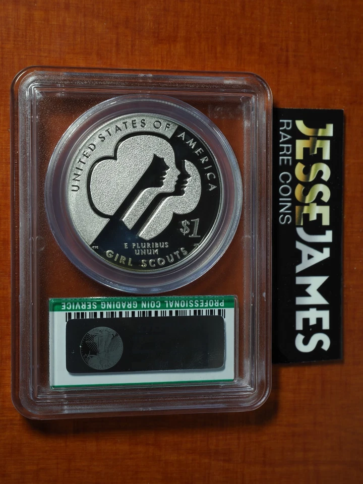 2013 W PROOF SILVER GIRL SCOUTS COMMEMORATIVE DOLLAR PCGS PR70 DCAM GREEN LABEL - Image 2 of 2