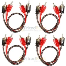 DS18 Ultra Flex 1 Ft RCA Cables 2 Channel Competition Rated Audio RCA-1FT 2 Pair