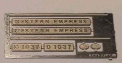 Spur N CJM Zug Typenschild Messing geätzt D1037 Western Empress Neu