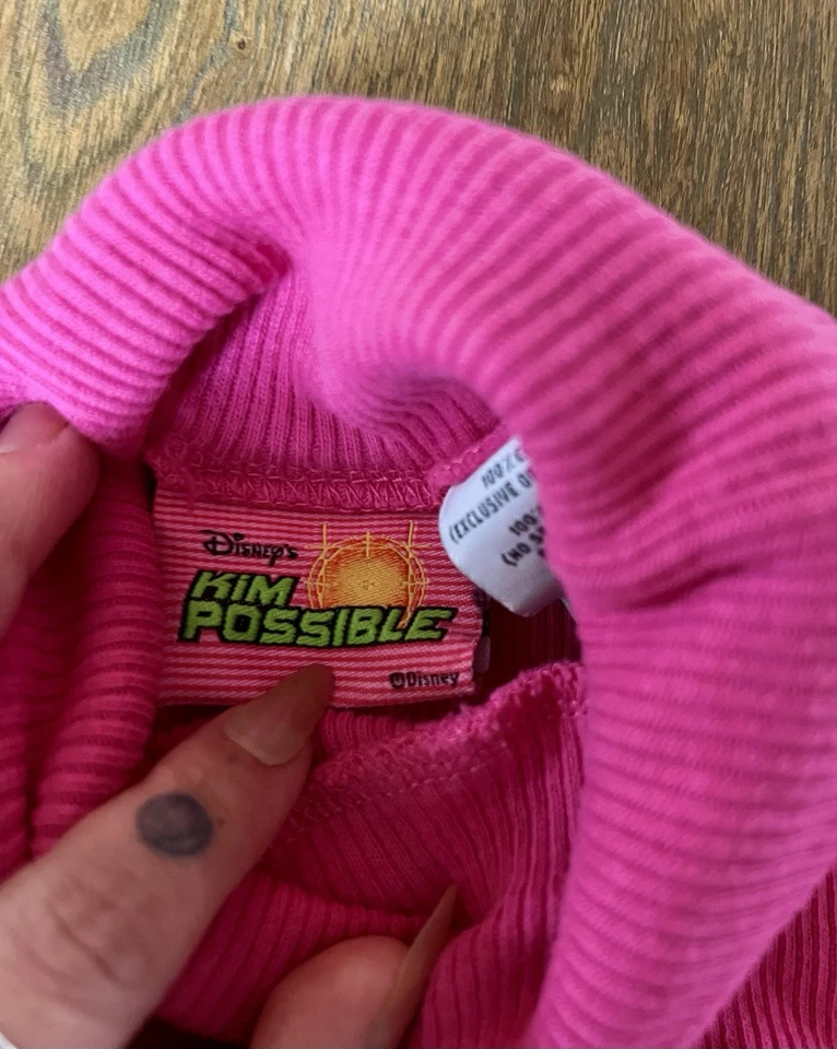 Vintage Y2K Disney Channel Kim Possible Disney Store Girls Ribbed Turtleneck Top - Image 3 of 4