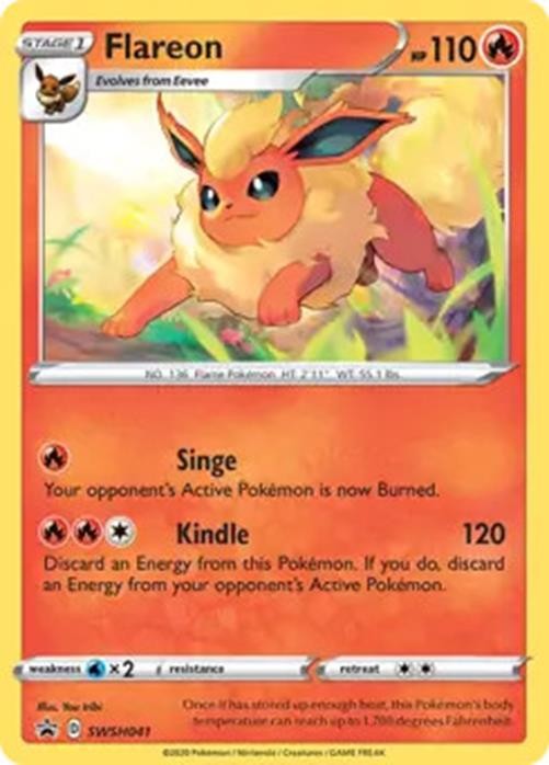 Flareon - SWSH041 - Pokemon Sword & Shield Promo Ultra Rare Holo Card NM