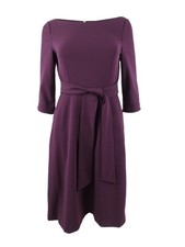 Calvin Klein Women's Tie-Front Sheath Dress (2, Aubergine) 194414046973