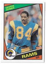 1984 Topps Football George Farmer Variation Rookie Card #282 Los Angeles Rams RC. rookie card picture