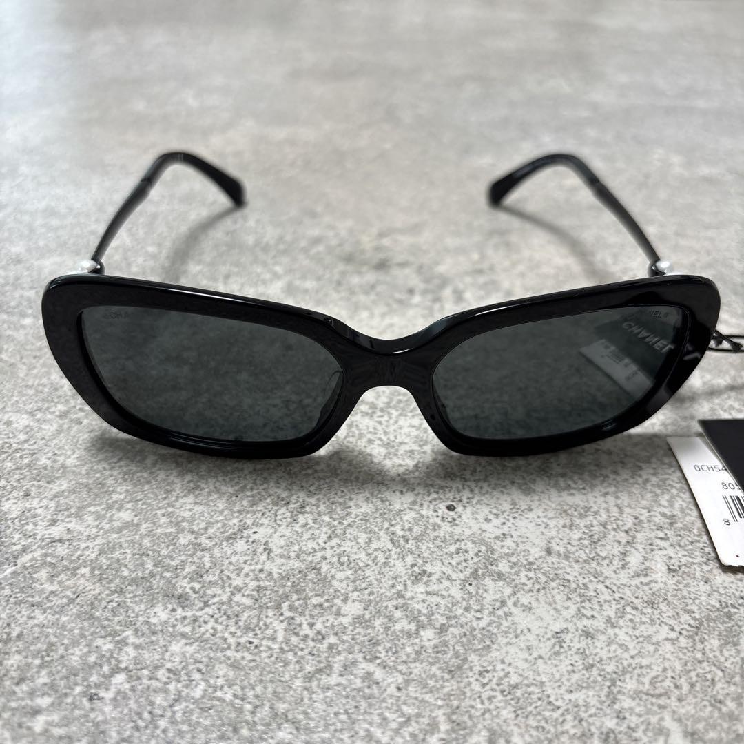 CHANEL Black Square Frame Sunglasses for Women