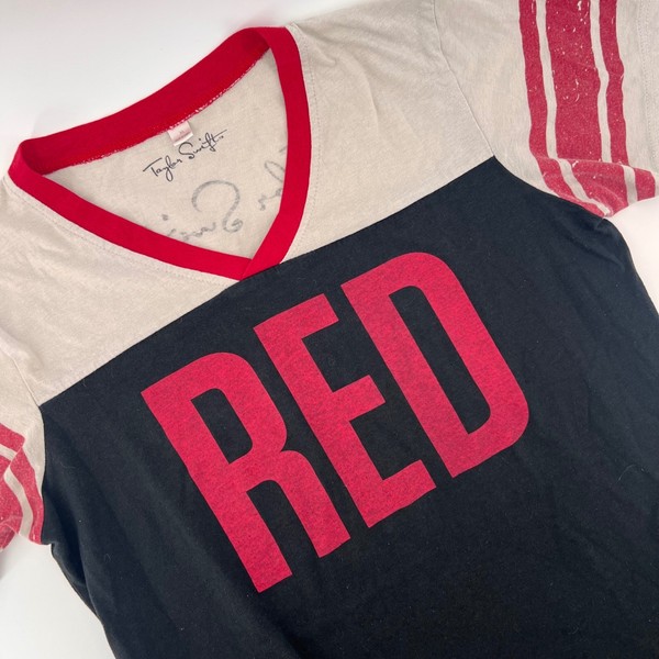 Taylor Swift Red T-Shirt Cotton Colorblock Varsity 13 Graphic Concert Tee Y2K