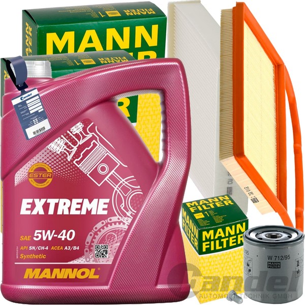 Mann INSPEKTIONSPAKET+5L Mannol 5W-40 ÖL Passend FüR VW UP Seat MII Skoda 1.0-image